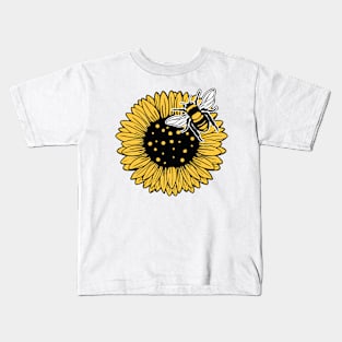 Sunflower and Bee Kids T-Shirt